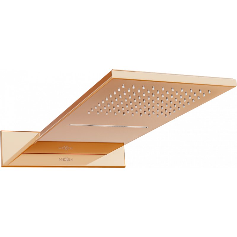 Mexen Waterfall deszczownica slim 50 x 22 cm różowe złoto - 79190-60