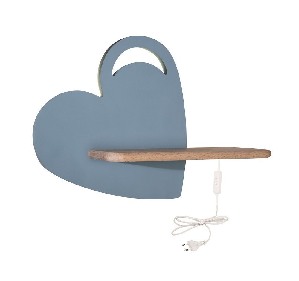 Candellux Kinkiet LED 5W lampka dziecka półka serce niebieskie Heart 21-84576