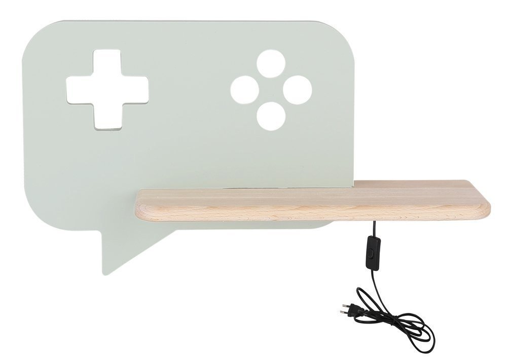 LED Kinkiet dziecięcy z półką CONSOLE LED/5W/230V Zielony