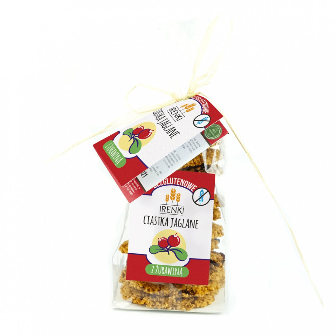 Follow Ciastka jaglane z żurawiną 175g Irenki