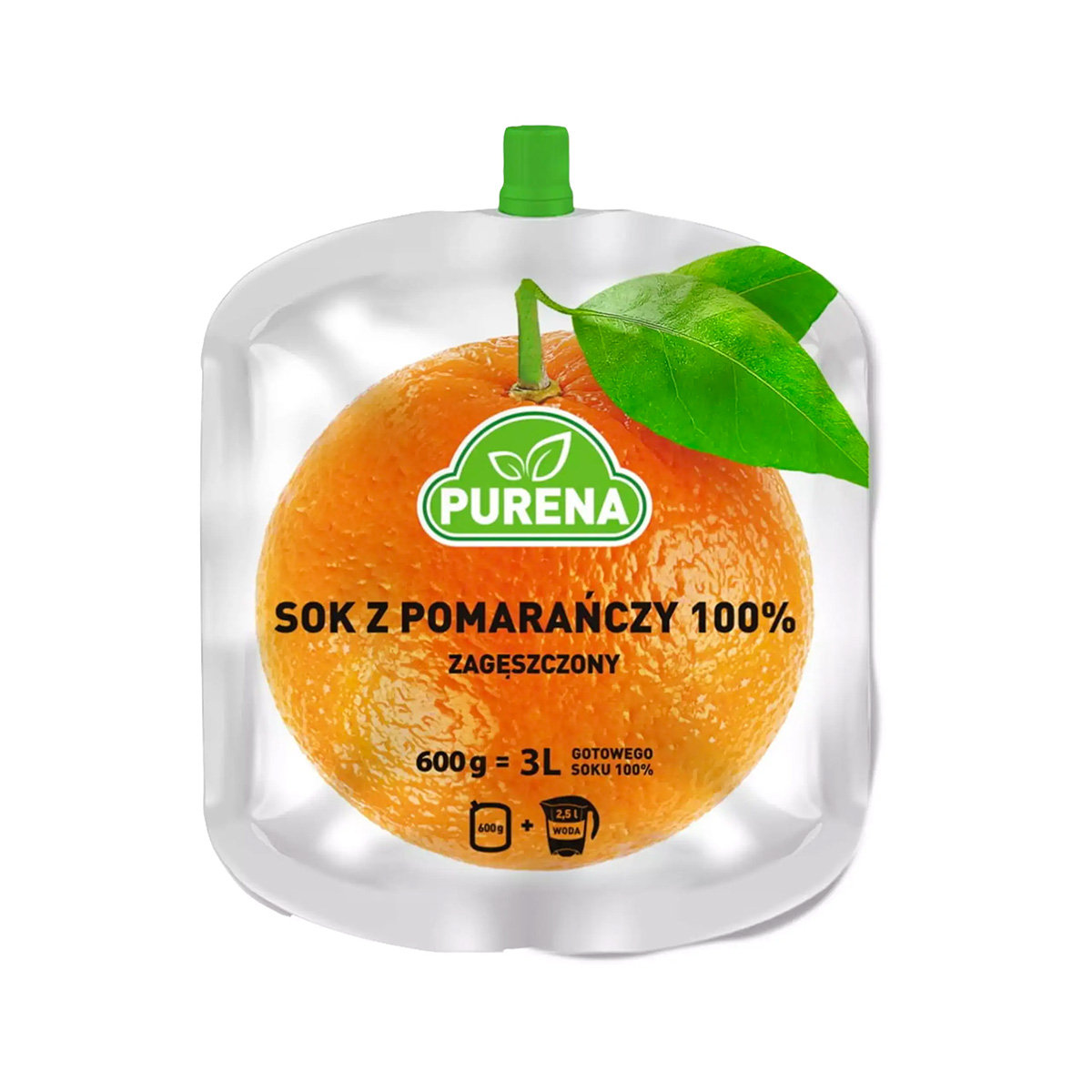 Purena Sok pomarańczowy 100%, zagęszczony Purena, 600g