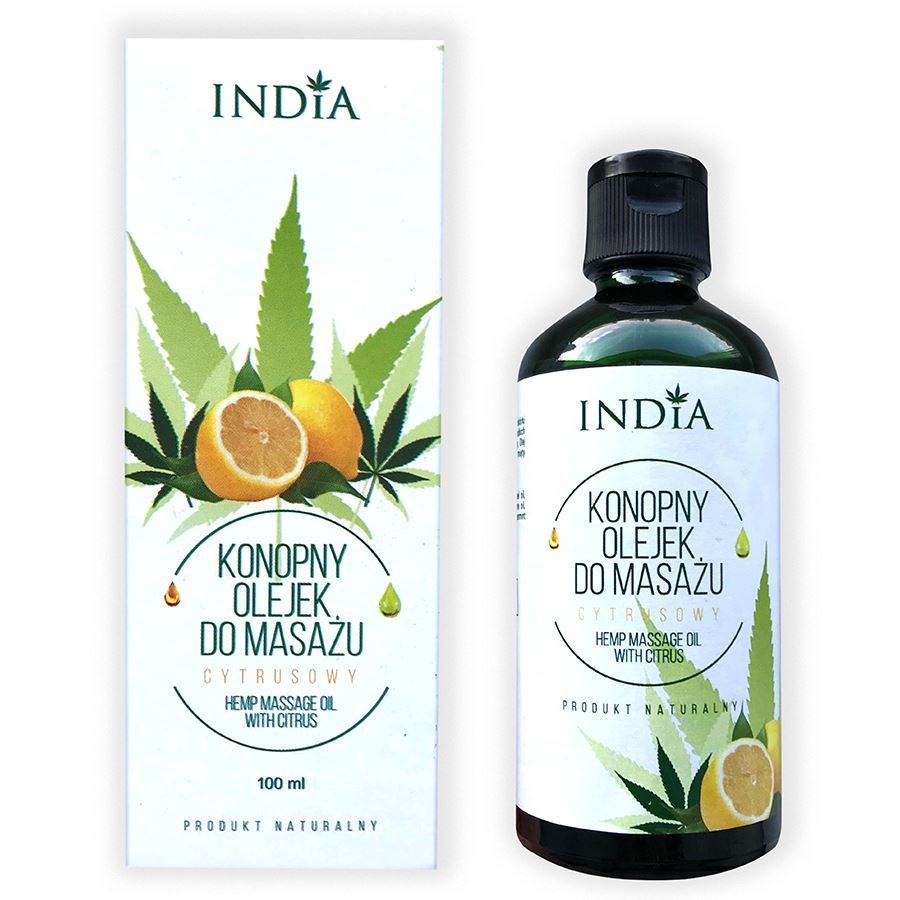 India Cosmetics Konopny olejek do masażu - cytrusowy India, 100 ml