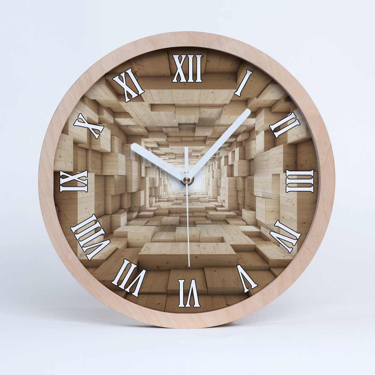 Drewniany rzymski zegar drewniany tunel fi 30 cm, Tulup