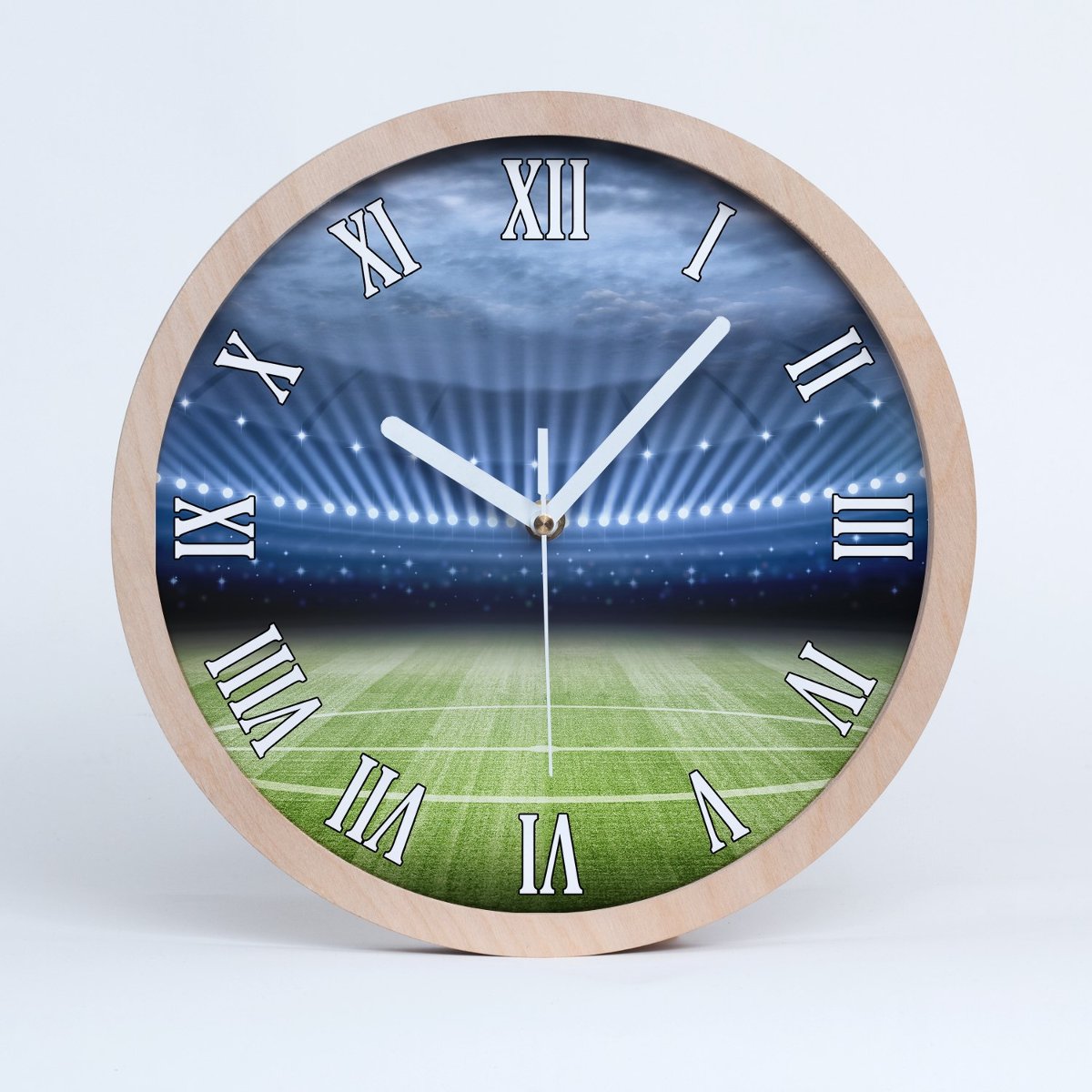 Zegar ścienny drewniany rzymski stadion fi 30 cm, Tulup