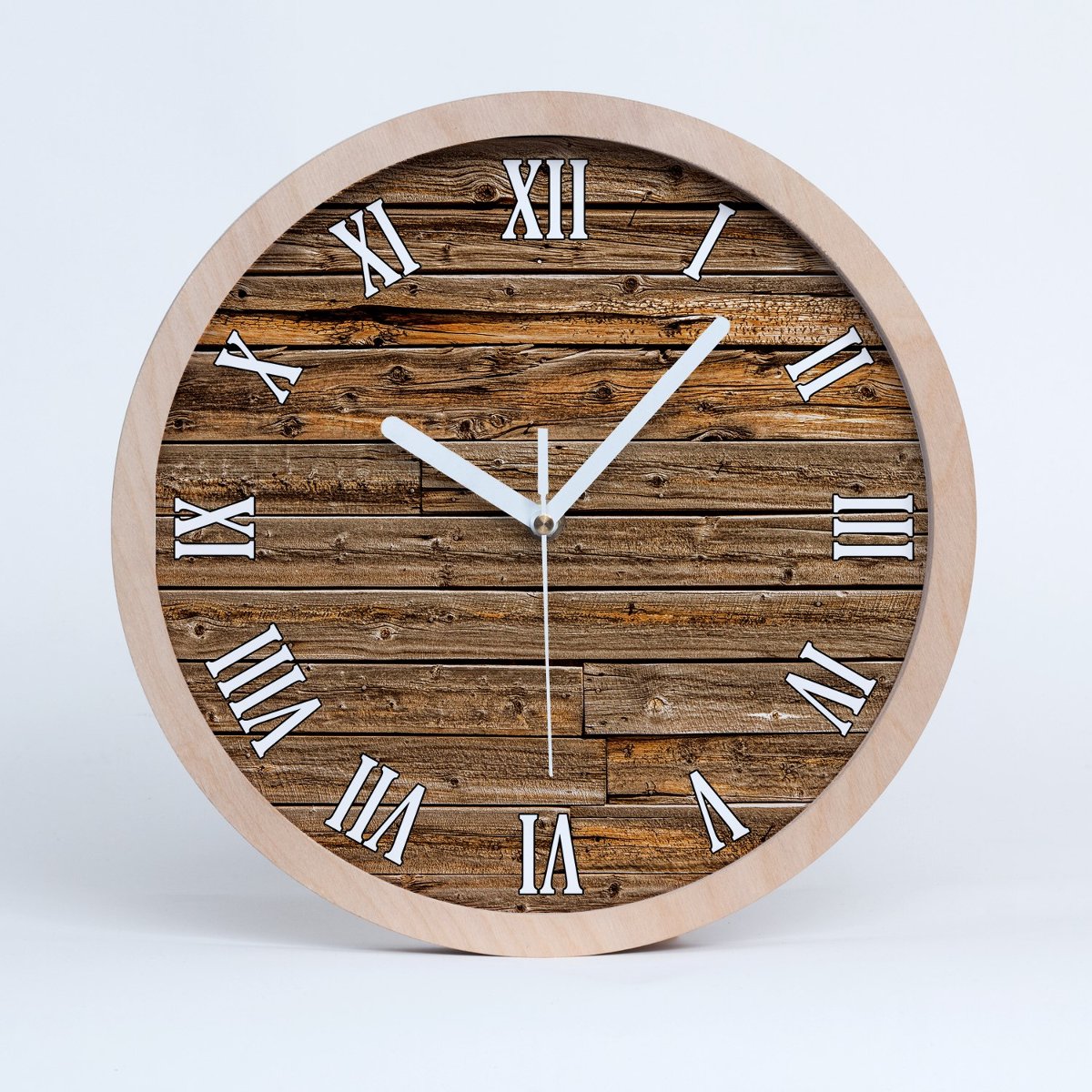 Zegar drewniany rzymski drewniana ściana fi 30 cm, Tulup