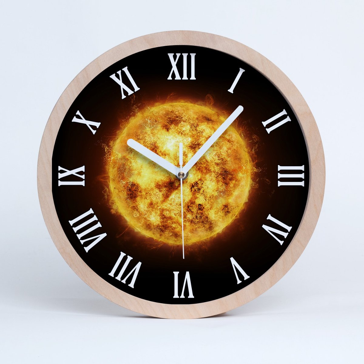 Zegar ścienny drewniany rzymski słońce fi 30 cm, Tulup