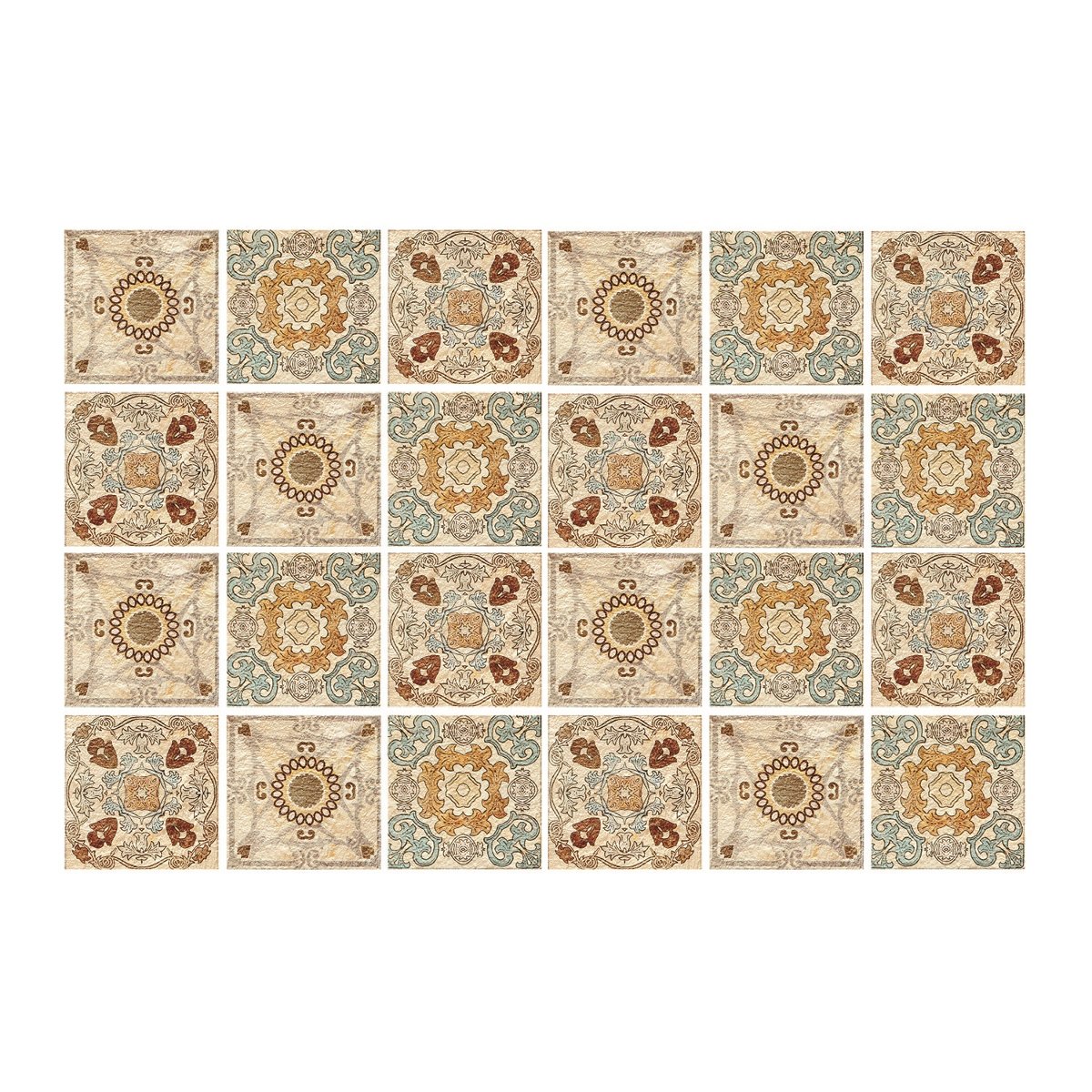 Naklejki na kafle 24szt ornament vintage 20x20 cm, Coloray