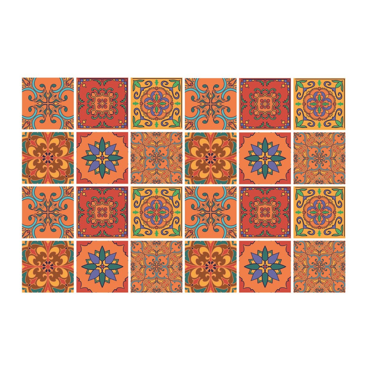 Dekor na kafle 24szt marokańska arabeska 20x20 cm, Coloray