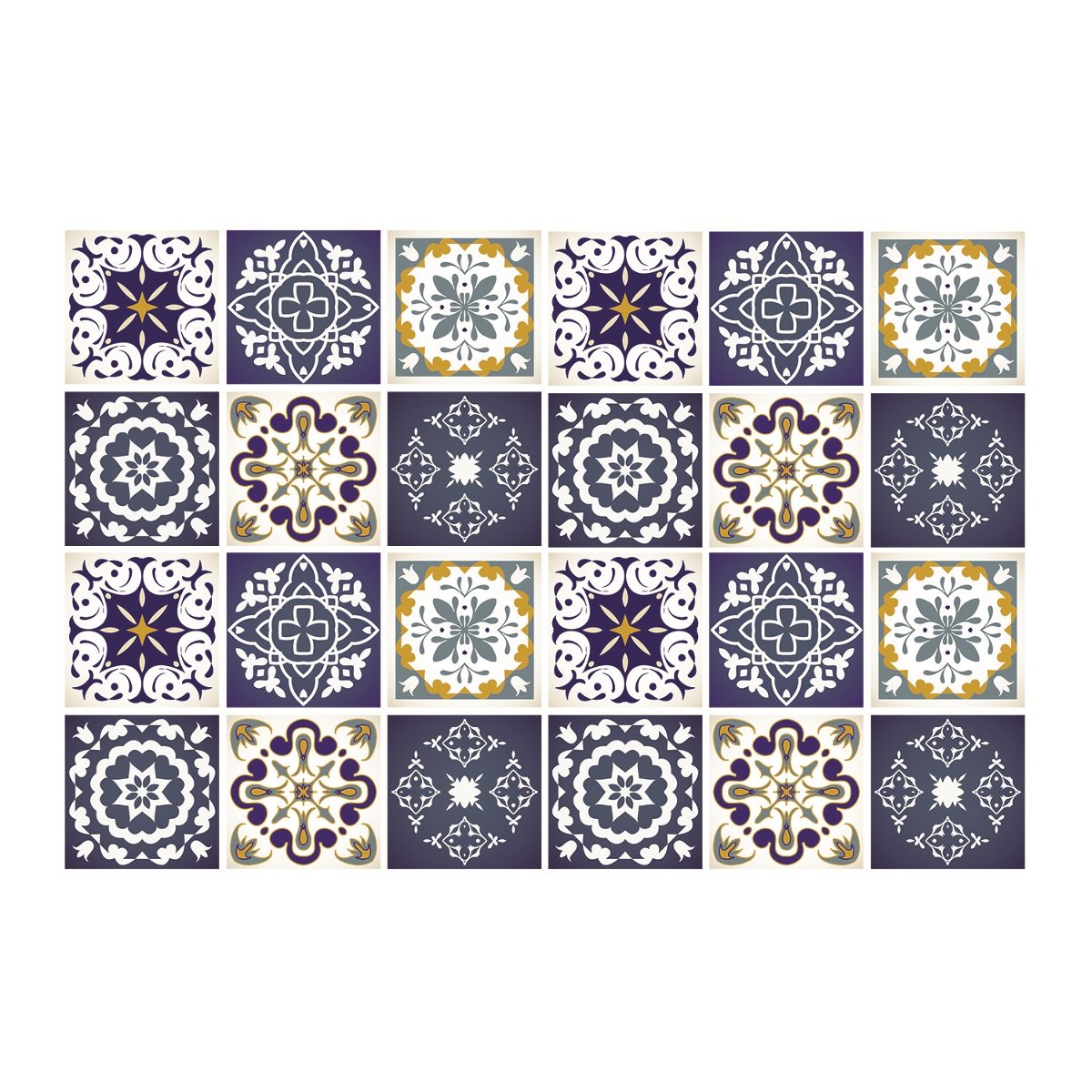 Naklejki na płytki 24szt talaverowy zbiór 20x20 cm, Coloray