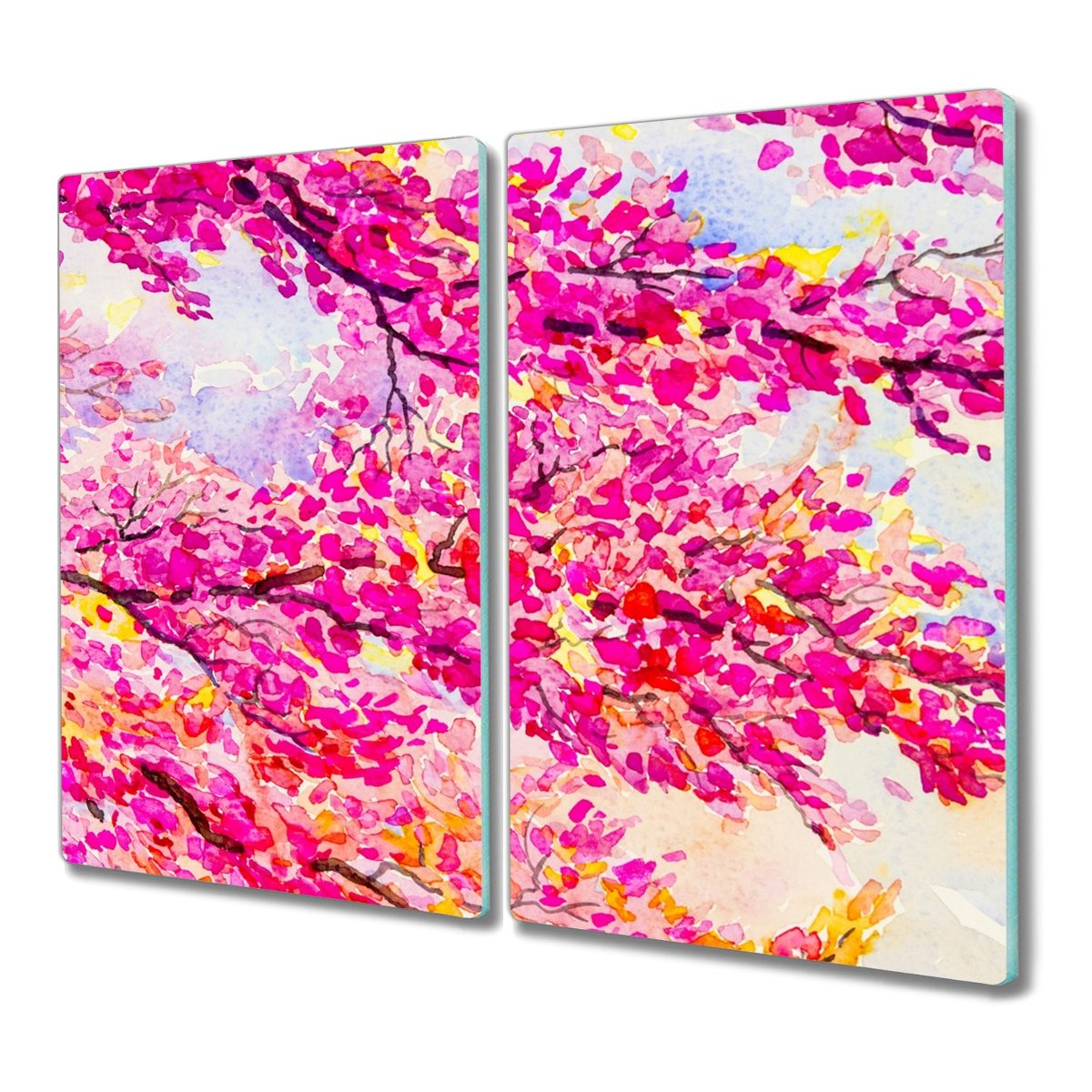 Deska 2x30x52 cm Malarstwo drzewo liście z grafiką, Coloray