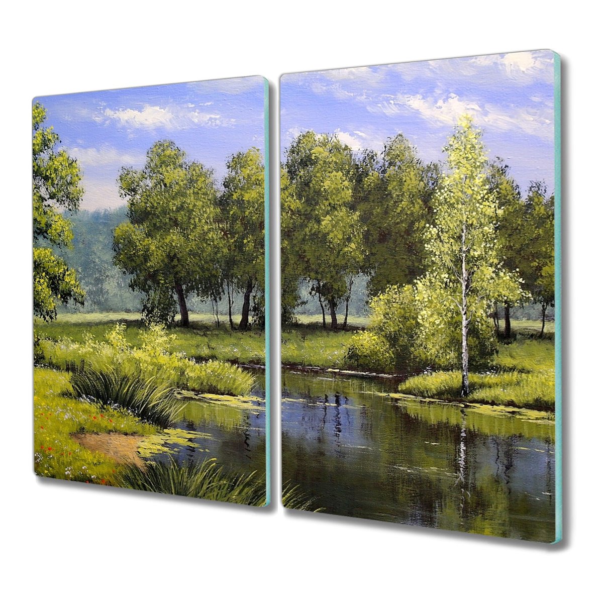Deska 2x30x52 Drzewa woda na prezent do krojenia, Coloray