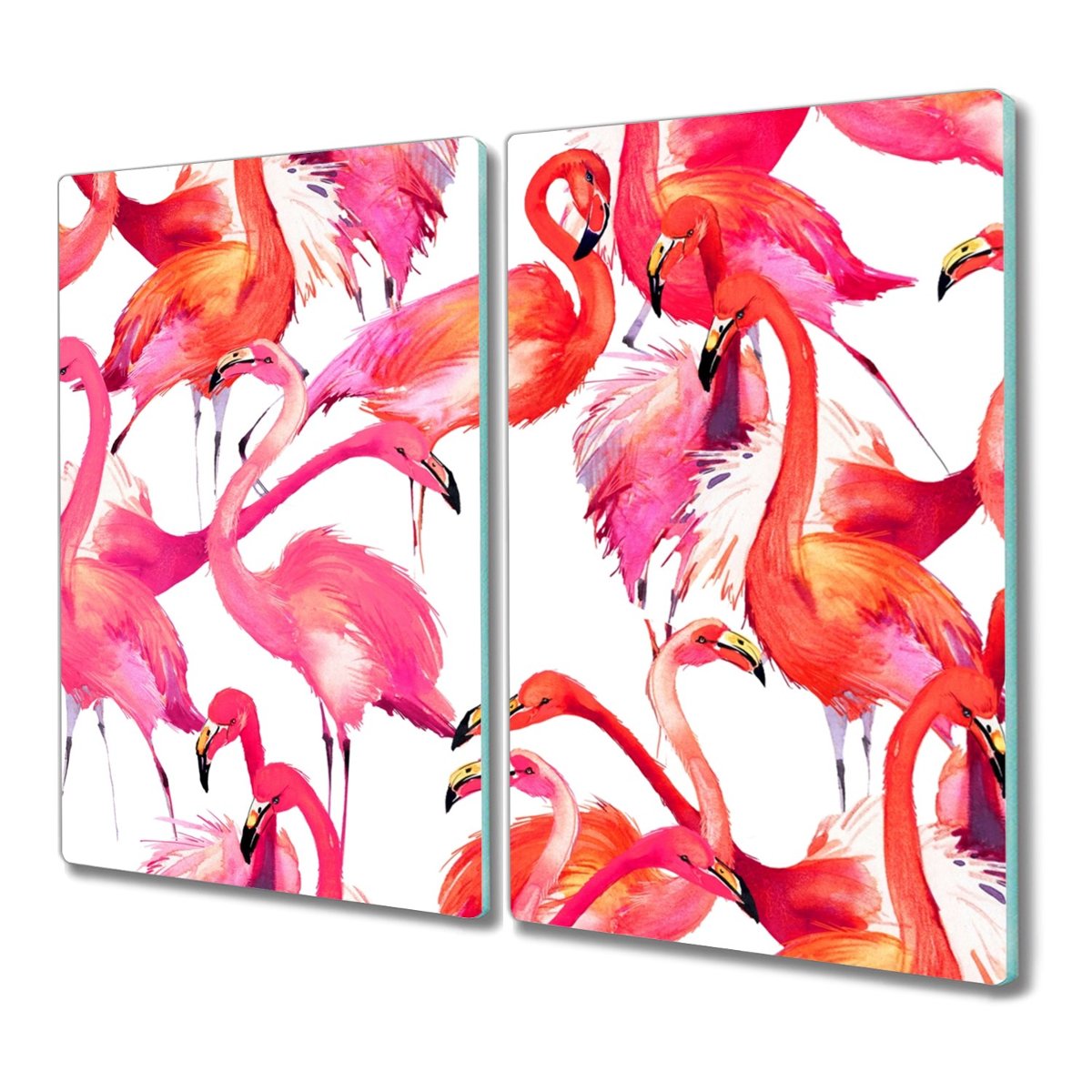 Deska ze szkła 2x30x52 Flamingi z grafiką kuchenna, Coloray
