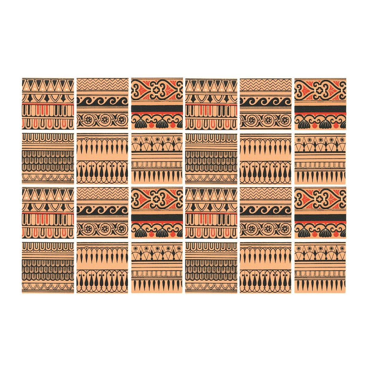 Naklejki na kafle 24szt beżowe ornamenty 20x20 cm, Coloray