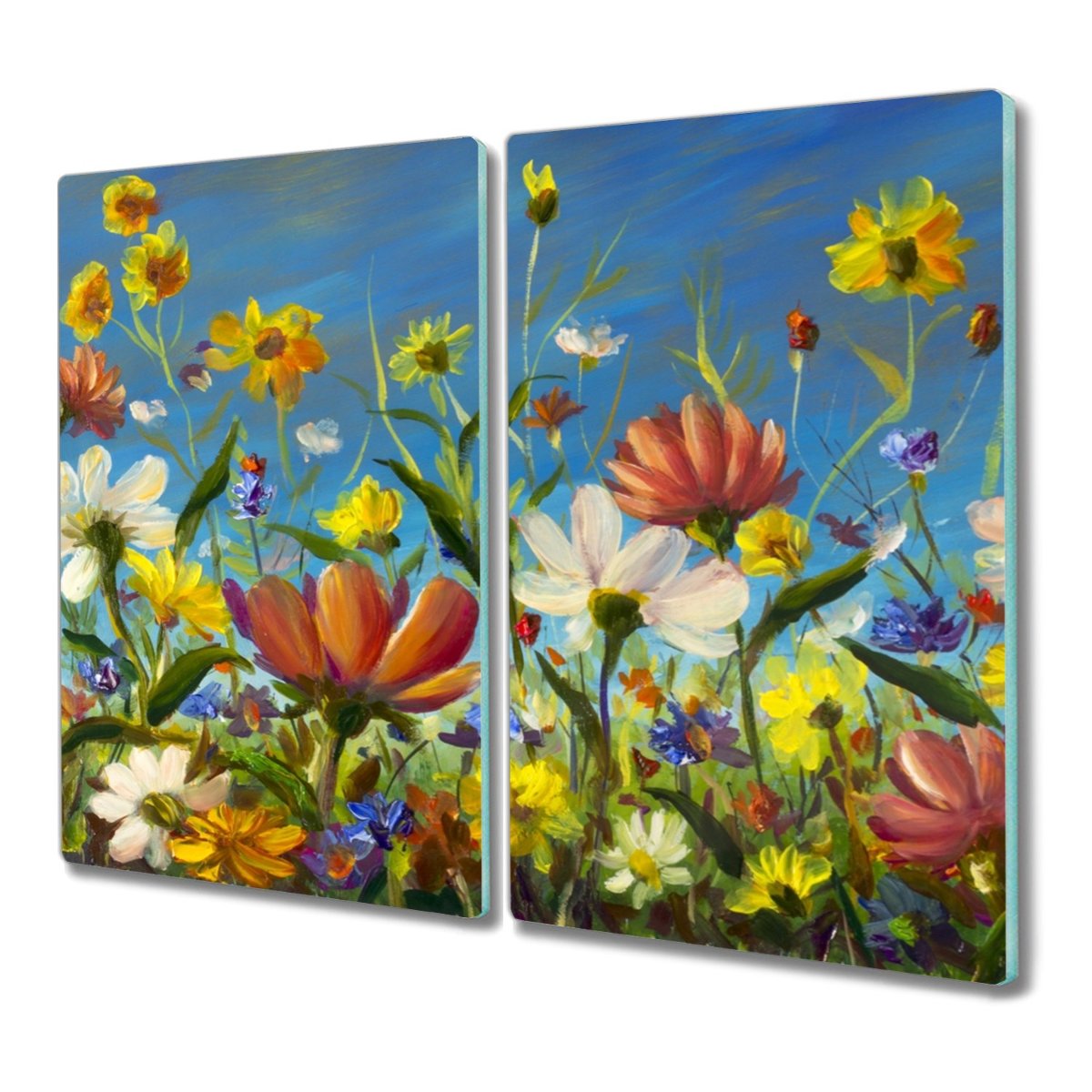 Deska 2x30x52 cm Malarstwo kwiaty łąka na prezent, Coloray