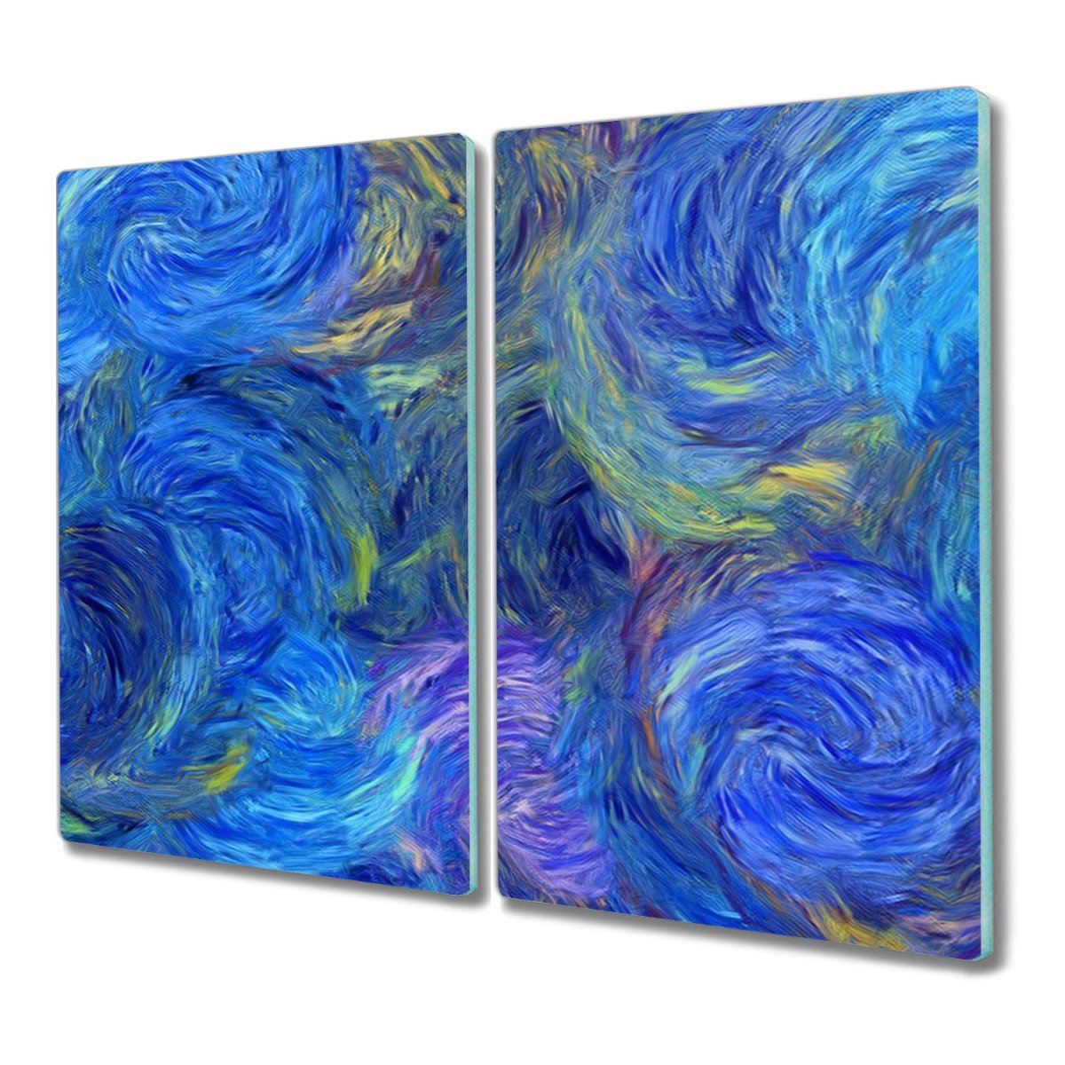 Deska szklana 2x30x52 Niebieskie kręgi z nadrukiem, Coloray