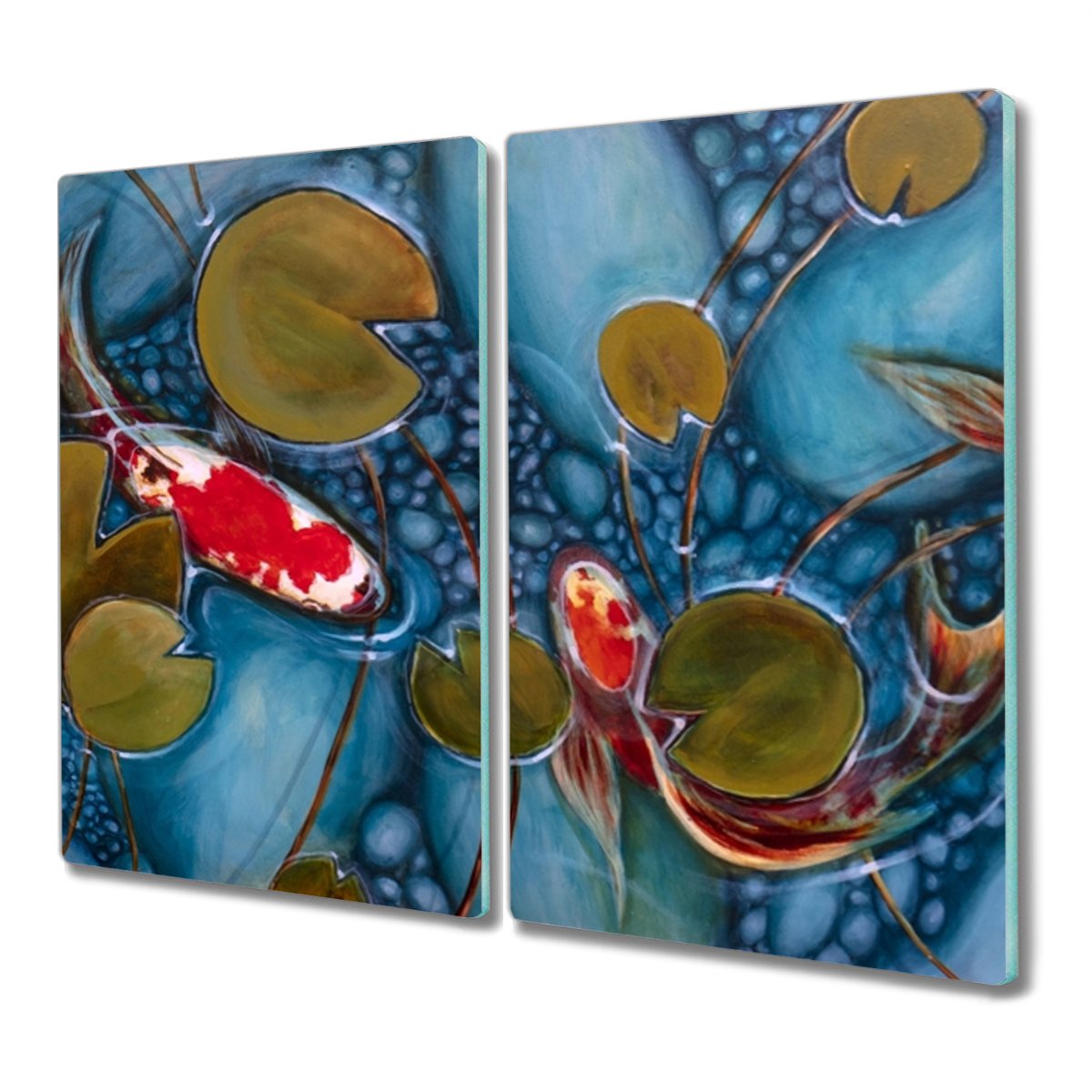 Deska 2x30x52 Ryby koi staw z grafiką do krojenia, Coloray