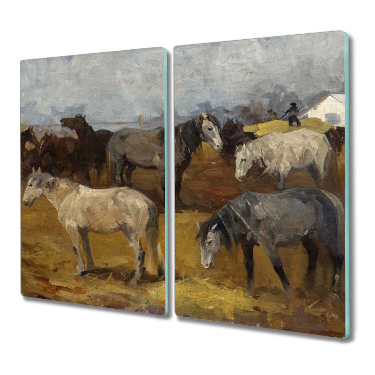 Deska 2x30x52 Malarstwo zwierzę konie do krojenia, Coloray