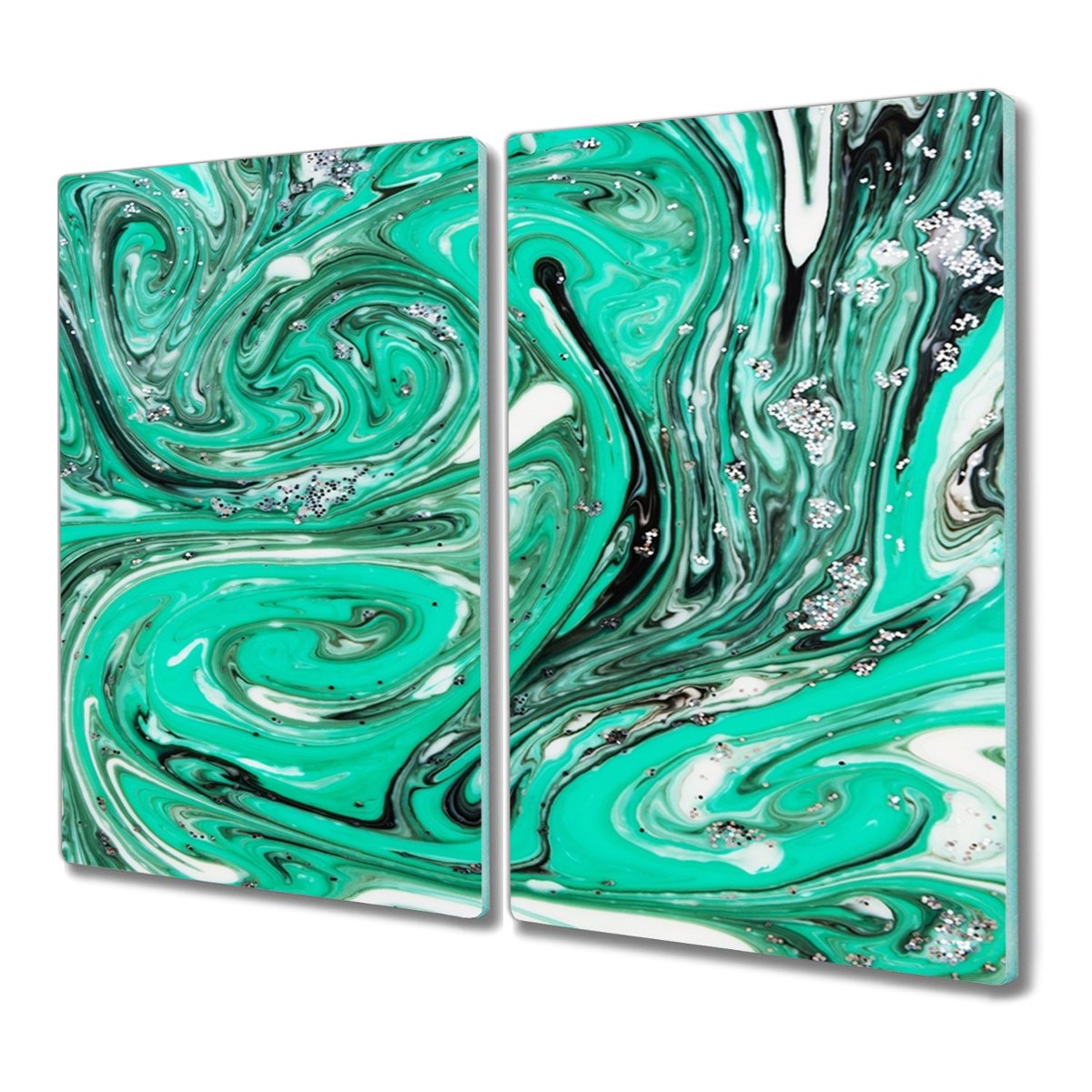 Deska 2x30x52 cm Zielone wiry nowoczesna z grafiką, Coloray