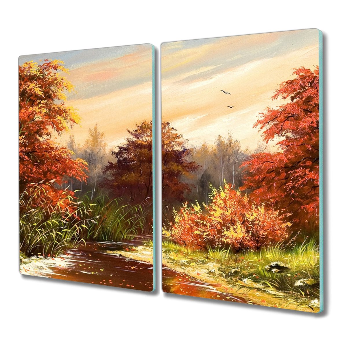 Deska ze szkła 2x30x52 Las rzeka przyroda kuchenna, Coloray