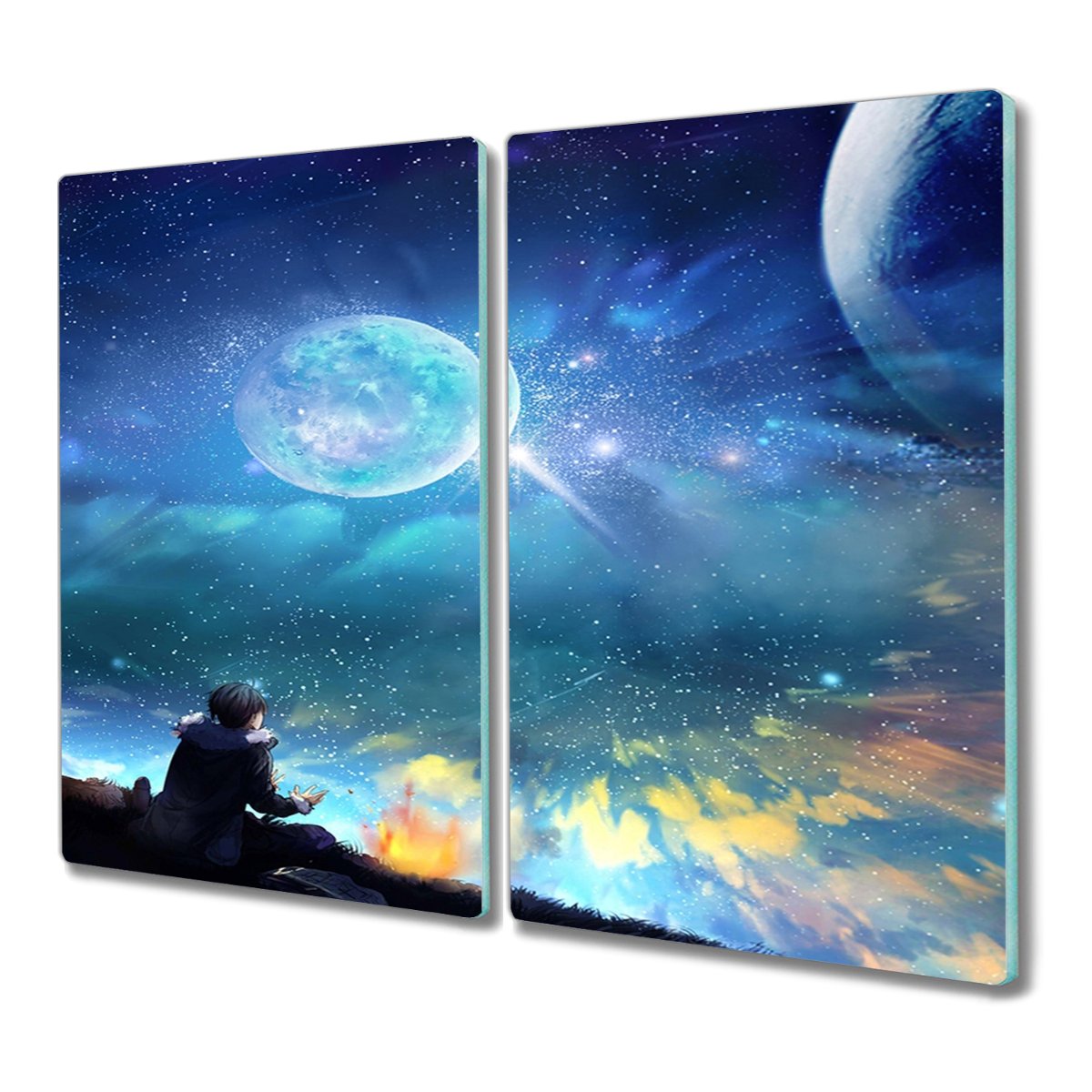 Deska ze szkła 2x30x52 Noc niebo gwiazdy księżyc, Coloray