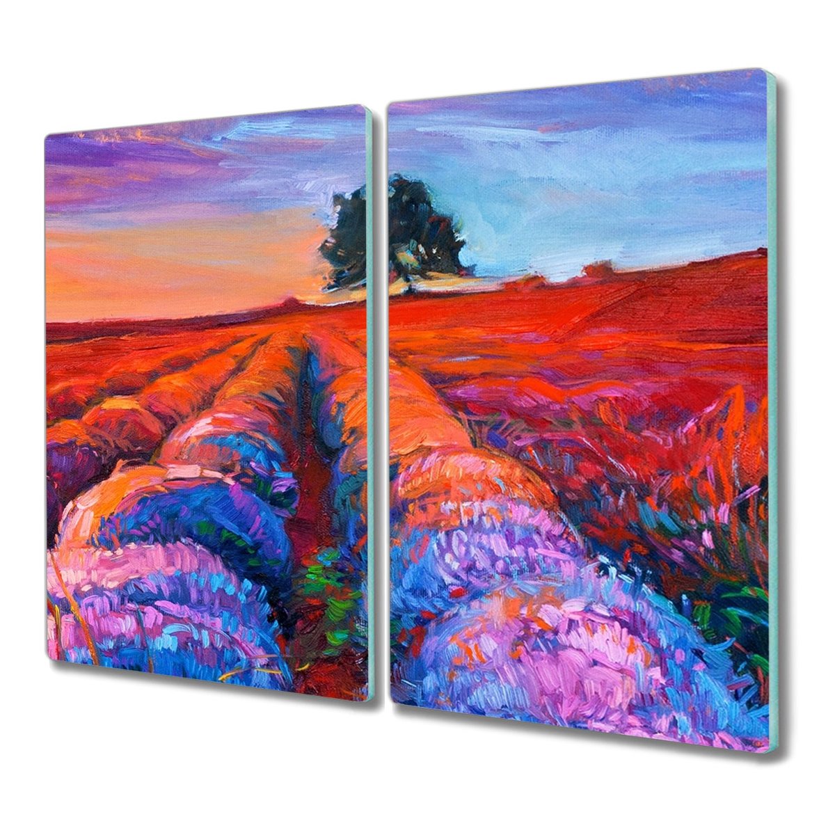 Szklana deska 2x30x52 Kwiaty drzewo niebo kuchenna, Coloray