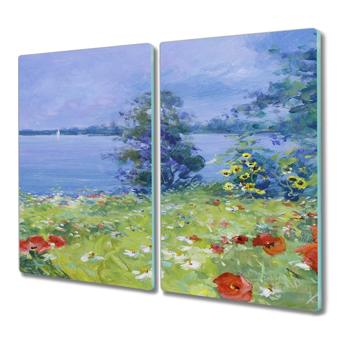 Deska ze szkła 2x30x52 dekor Kwiaty woda przyroda, Coloray