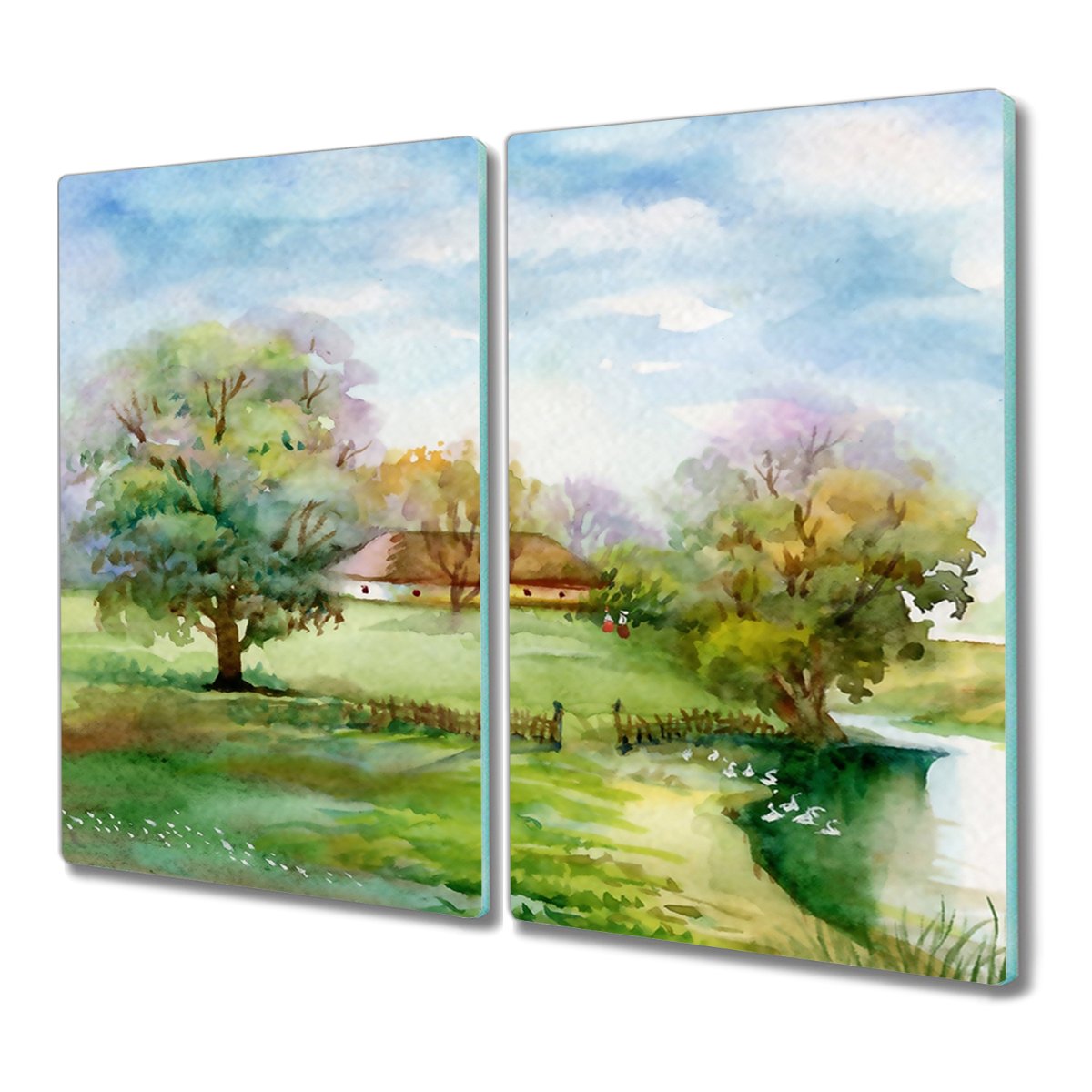 Deska ze szkła 2x30x52 Wieś drzewa niebo do kuchni, Coloray