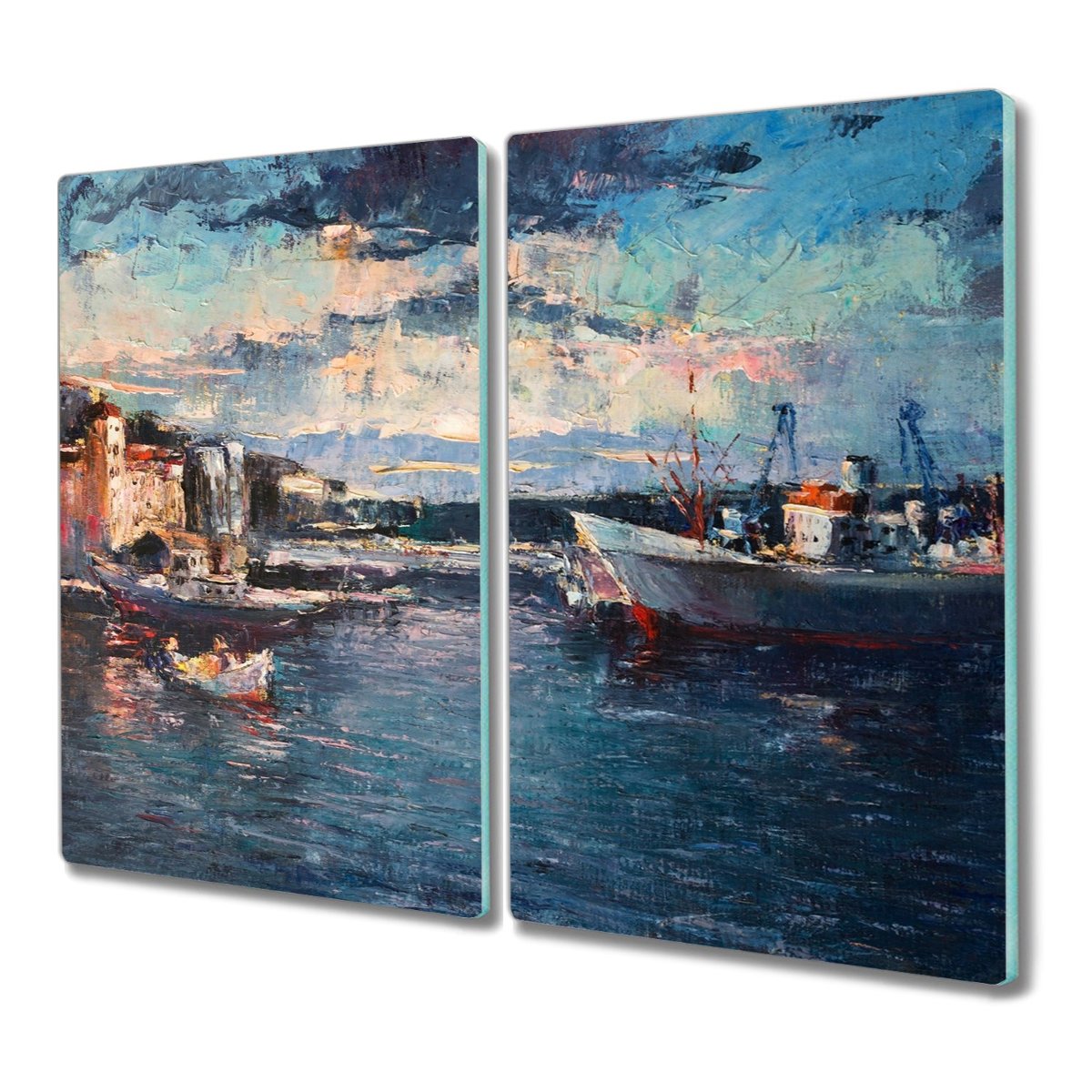 Deska szkło 2x30x52 Morze port do kuchni kuchenna, Coloray