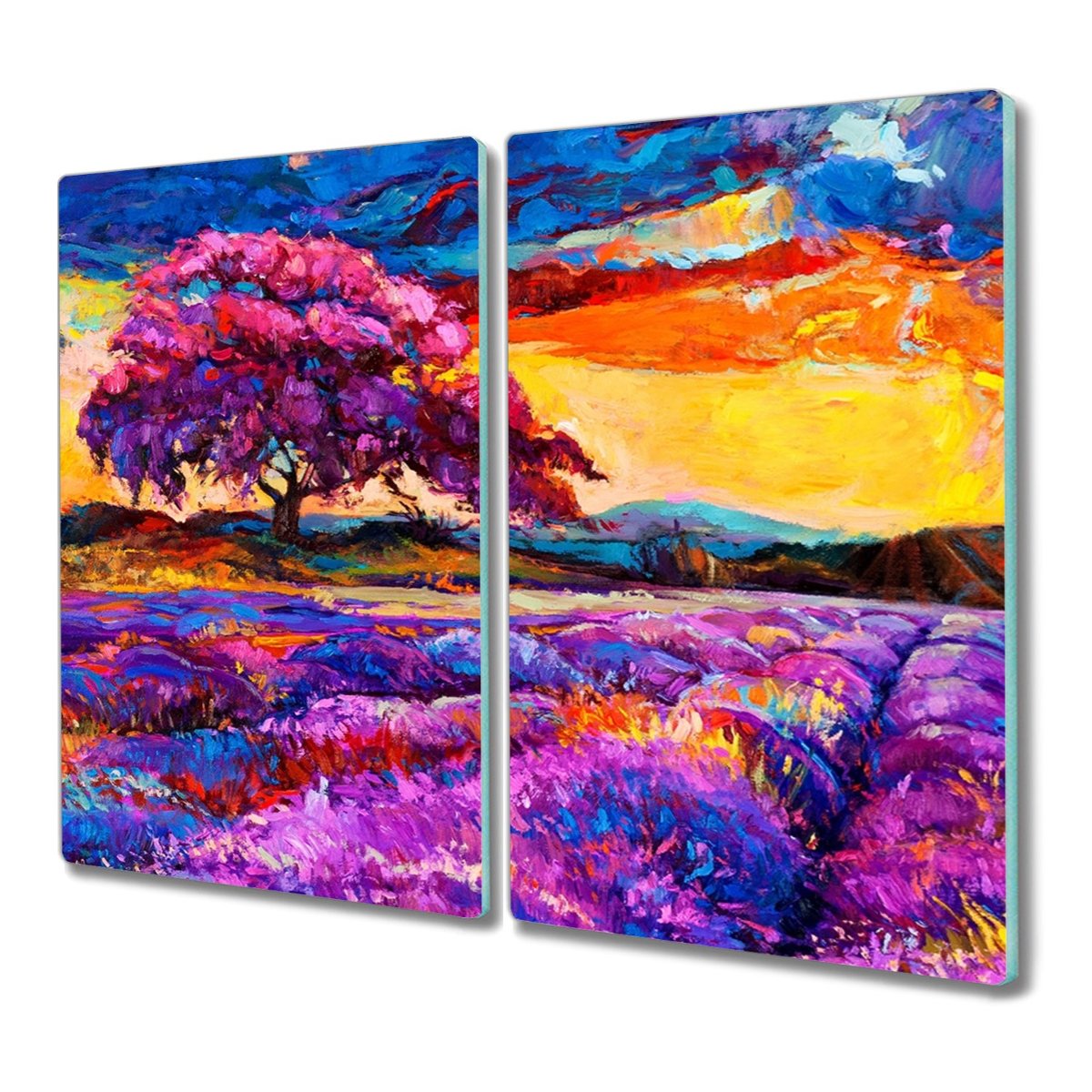 Deska ze szkła 2x30x52 Łąka drzewo zachód słońca, Coloray