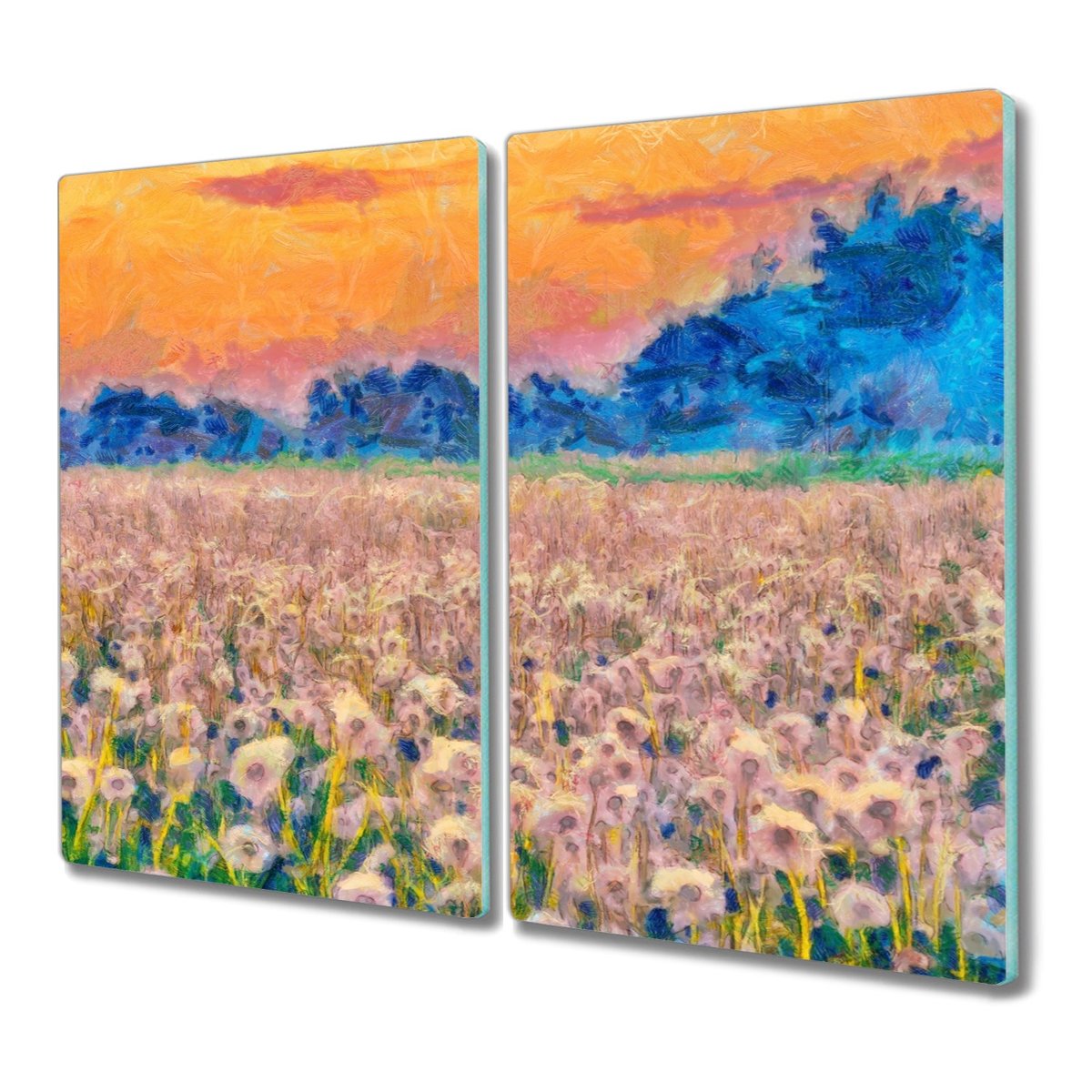 Deska szklana 2x30x52 Łąka dmuchawce zachód słońca, Coloray
