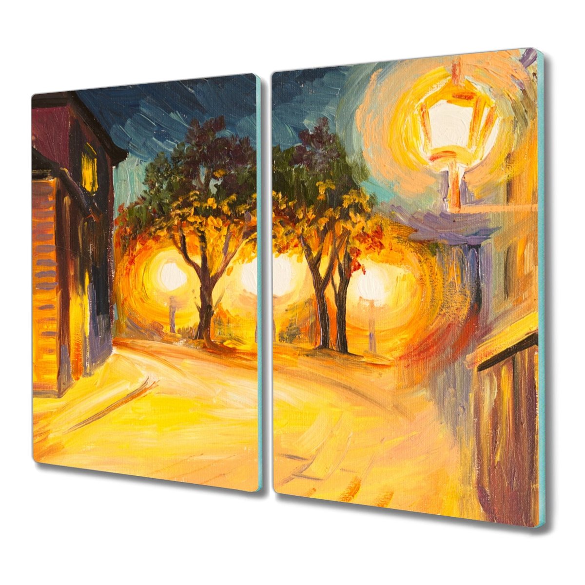 Deska 2x30x52 Miasto lampy noc drzewa do krojenia, Coloray