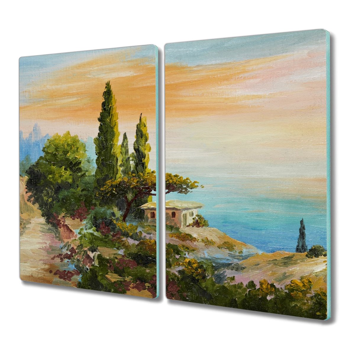 Deska szkło 2x30x52 Drzewa wybrzeże zachód słońca, Coloray