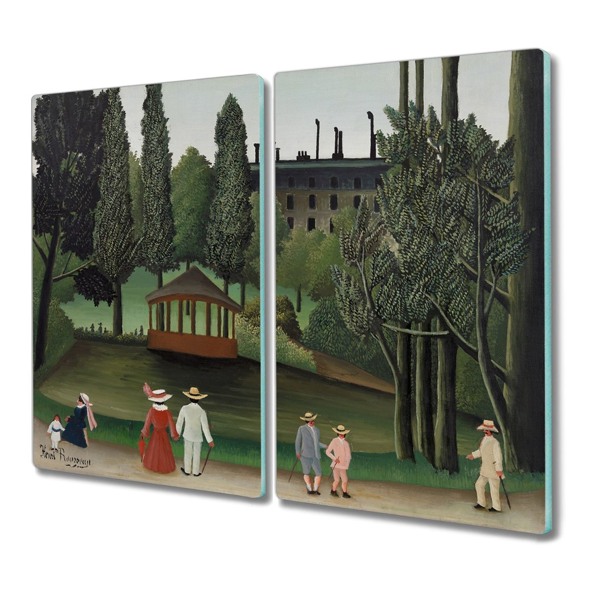 Deska szkło 2x30x52 Miasto łodzie drzewa kuchenna, Coloray
