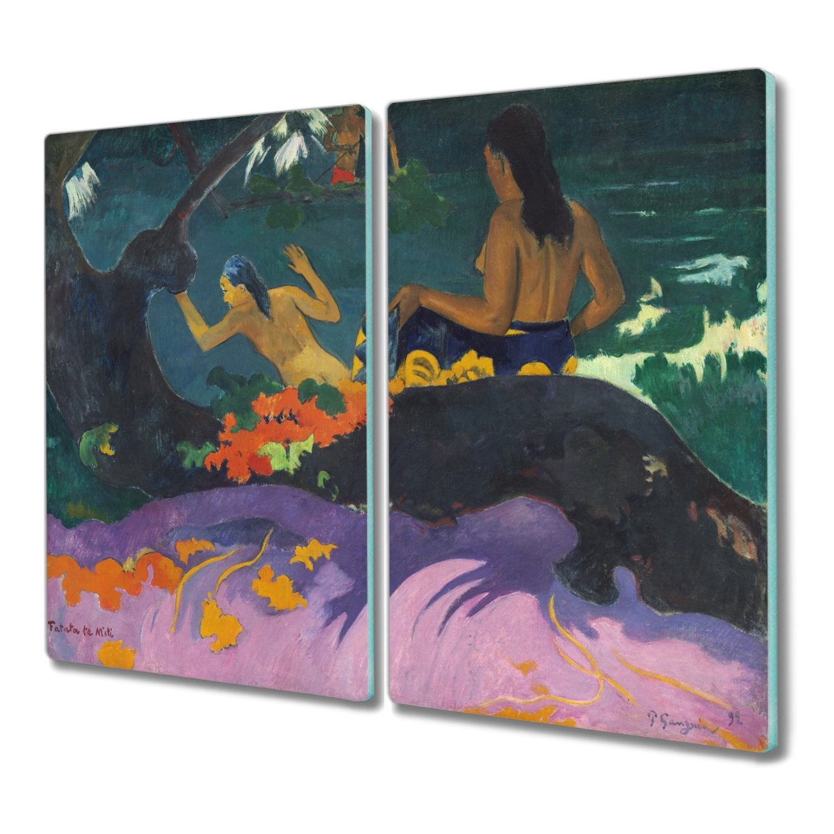 Deska 2x30x52 Wieś chaty tubylcy Gauguin z grafiką, Coloray