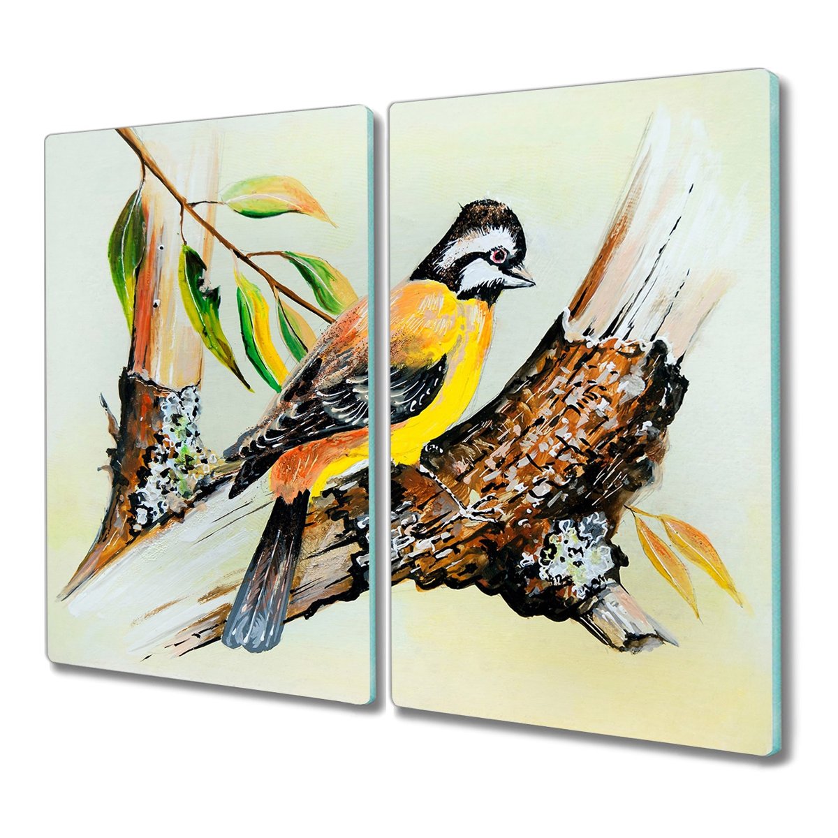 Deska 2x30x52 Kwiaty ptak paw nowoczesna do kuchni, Coloray