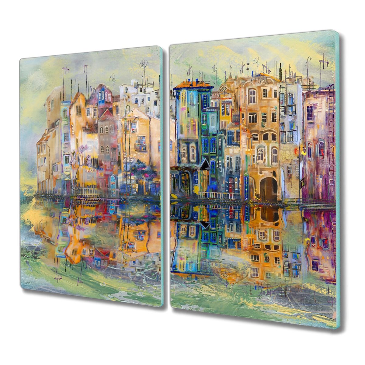 Deska 2x30x52 Kwiaty drzewa chata wieś z nadrukiem, Coloray