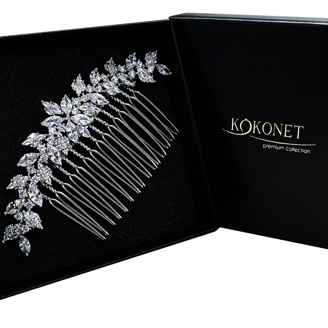 Grzebyk ślubny ASTRID silver