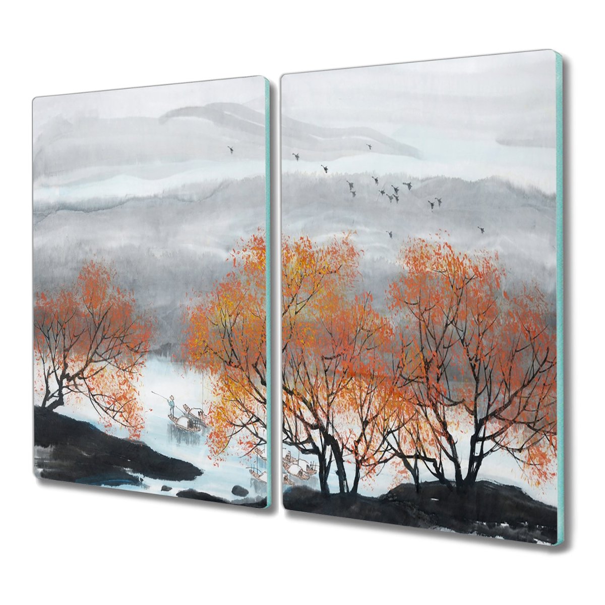 Deska ze szkła 2x30x52 cm Woda liście z nadrukiem, Coloray