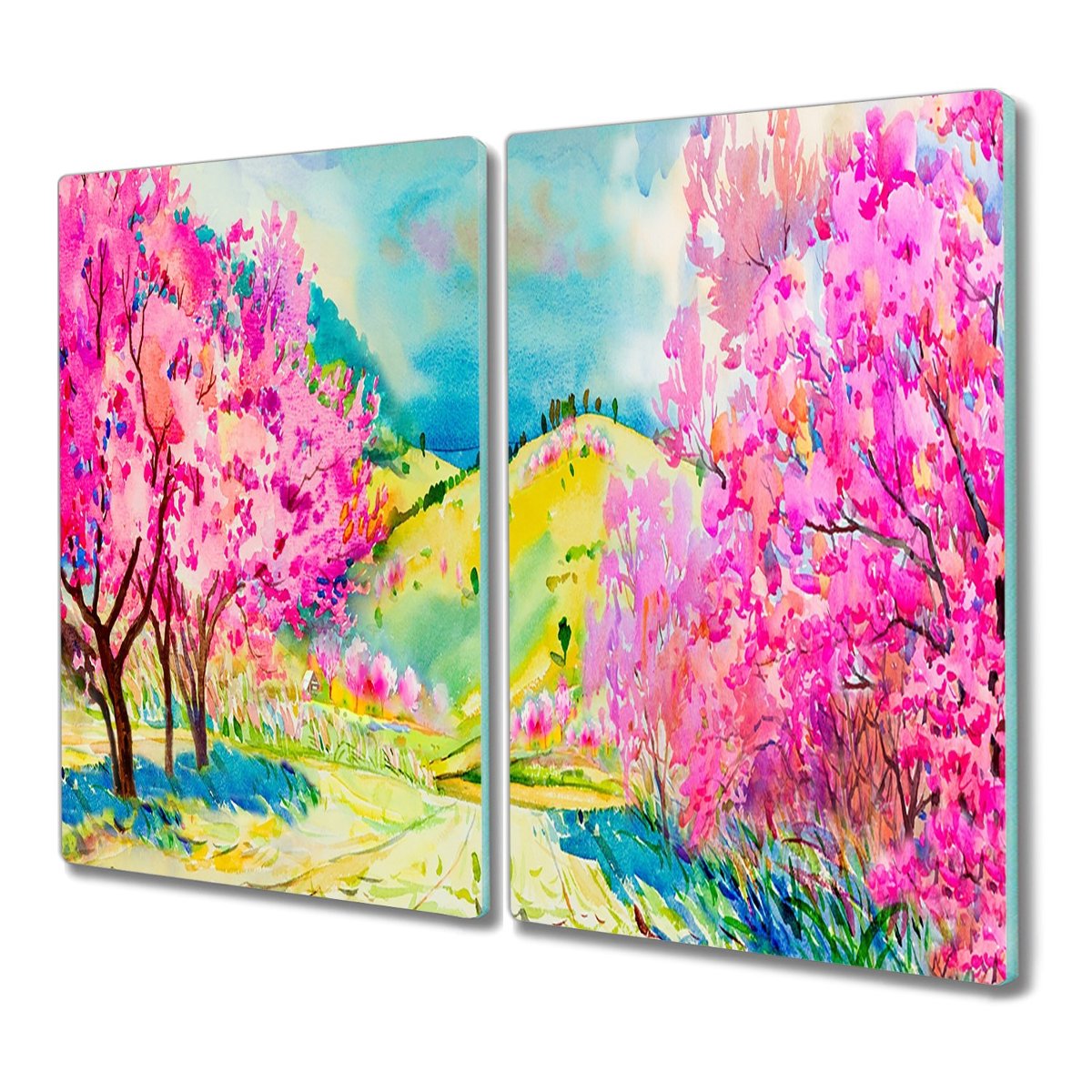 Deska szklana 2x30x52 Szczyty w chmurach z grafiką, Coloray