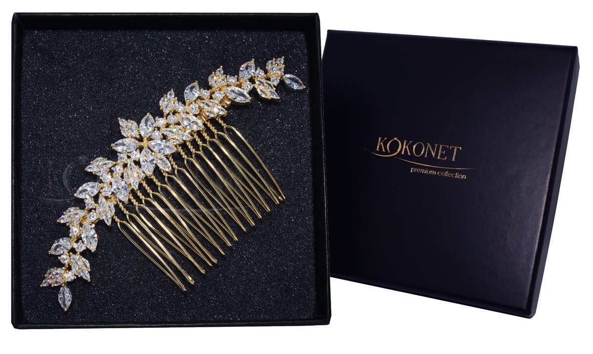 Grzebyk ślubny ASTRID gold