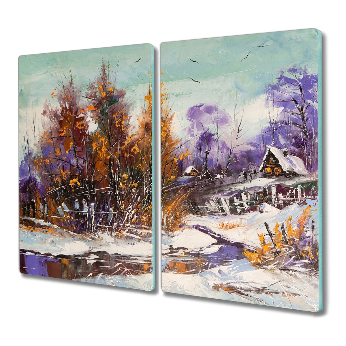 Deska 2x30x52 cm Las liście z grafiką do krojenia, Coloray