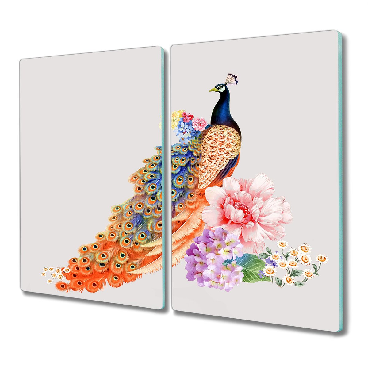 Deska 2x30x52 cm Drzewo kwiaty kaczki z nadrukiem, Coloray