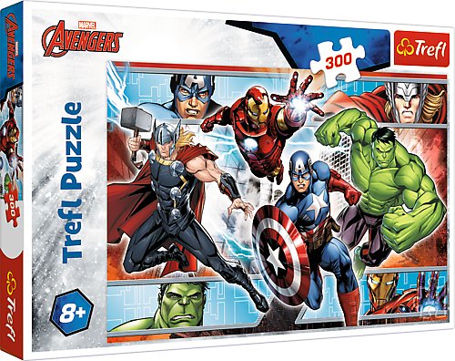 Trefl Avengers Puzzle 300 Elementów Disney Marvel The Avengers o Wysokiej Jakości Nadruku dla Dzieci od 8 lat