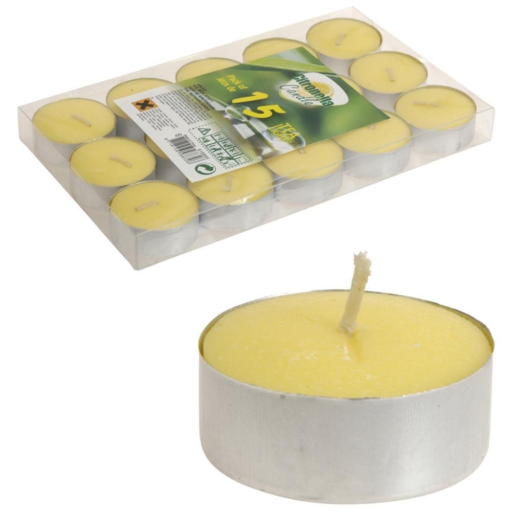 Świeca świeczka przeciw komarom CITRONELLA antykomarowa tea light 15 sztuk 489040