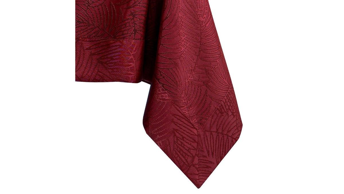 Obrus Gaia Bordowy Tłoczony Roślinny 140x450 AmeliaHome - TCLOTH/AH/GAIA/BRD/CLARET/140X450