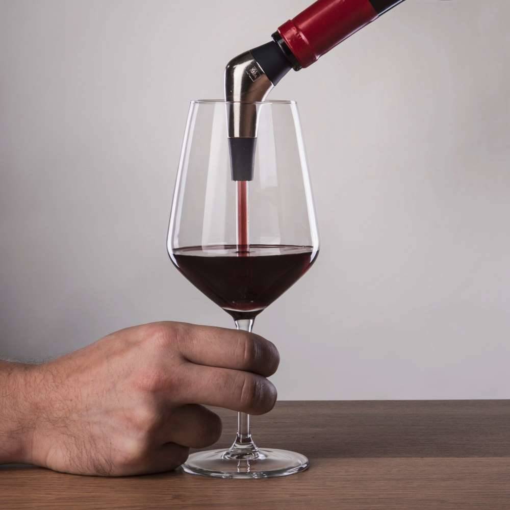 Vacu Vin Slow Pourer wylewka do wina, tworzywo sztuczne, stal szlachetna, srebrna, czarna, s 18570606