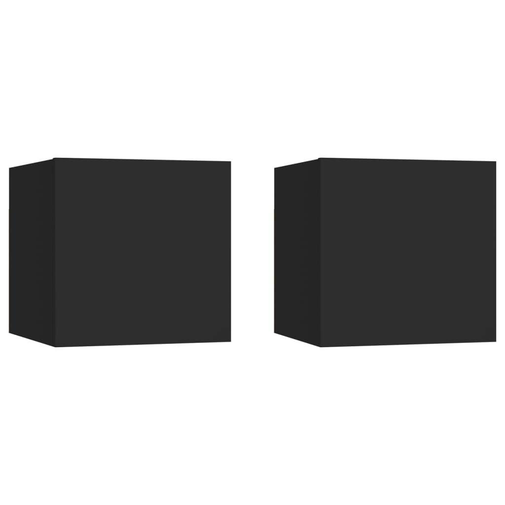 vidaXL Szafki nocne, 2 szt., czarne, 30,5x30x30 cm, płyta