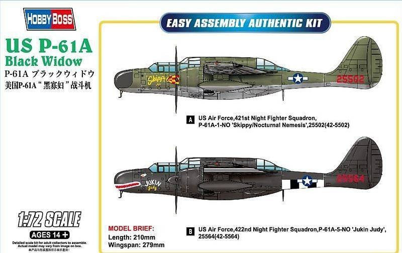 Hobby Boss Nocny samolot myśliwski P-61A Black Widow 87261