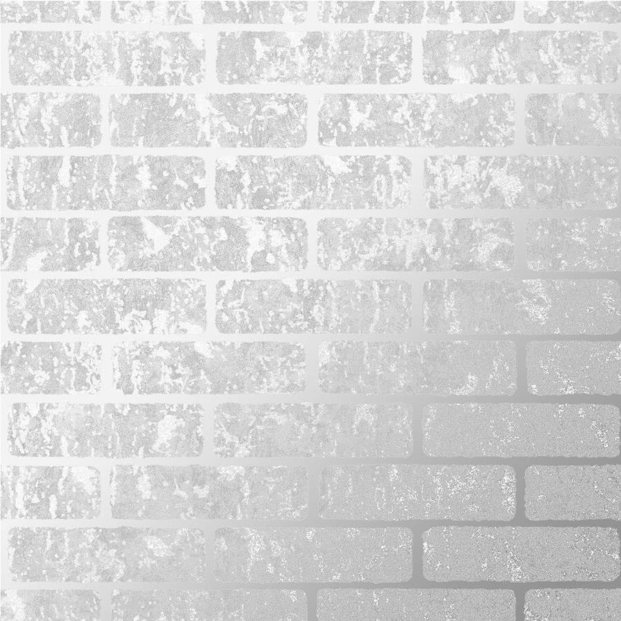 Superfresco Szara tapeta z efektem cegieł i srebrnymi liniami 106523