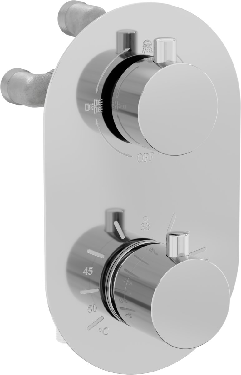 Mexen Kai termostatyczna bateria wannowo-prysznicowa 3-wyjściowa chrom - 77602-00